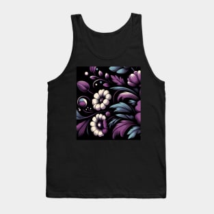 Violet Floral Illustration Tank Top